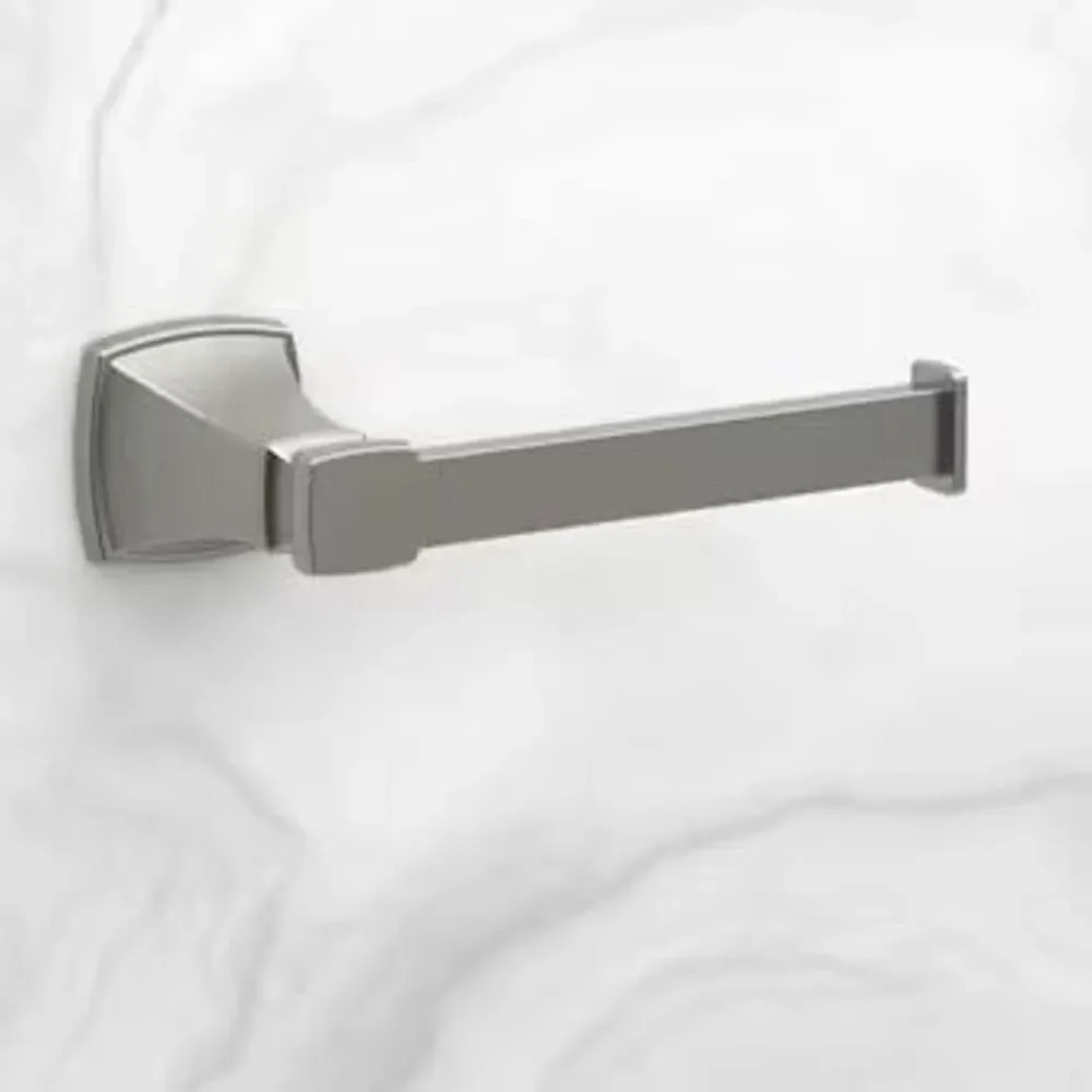 allen + roth Chesler Brushed Nickel Wall Mount Single Post Toilet Paper Holder